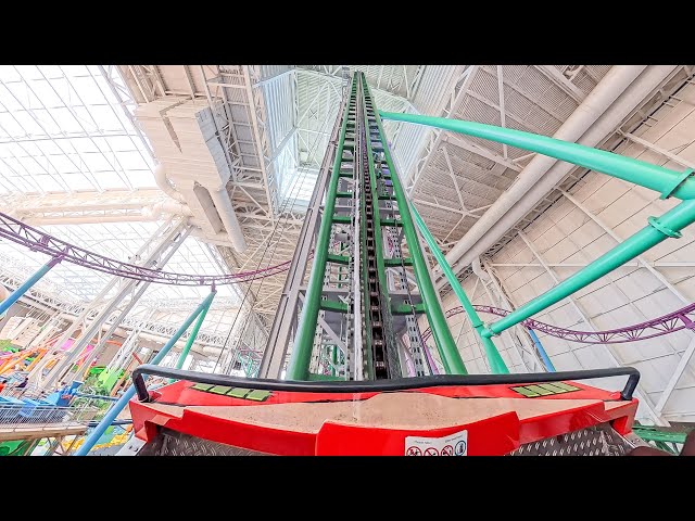 The World's Steepest Roller Coaster Drop - TMNT Shellraiser POV at Nickelodeon Universe