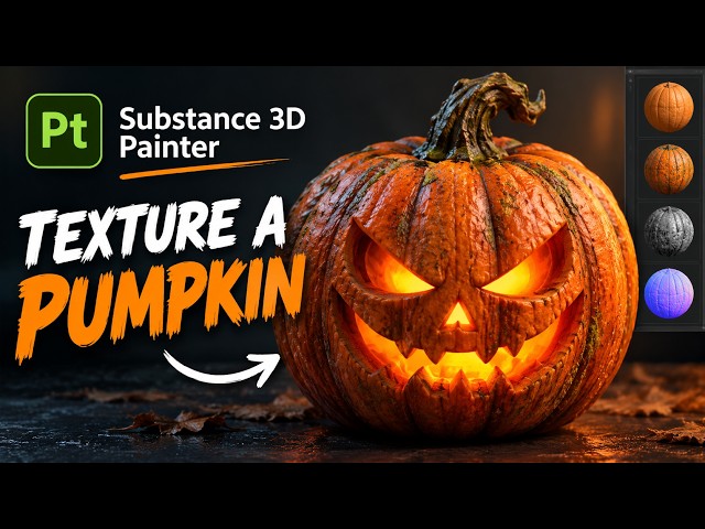 Substance 3D Painter Tutorial | How to Texture a Halloween Pumpkin