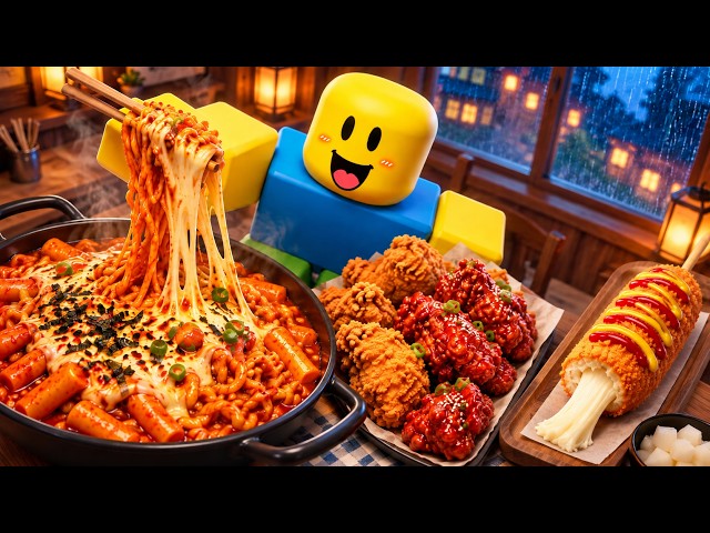 🍗 NOOB MAKES THE CRISPIEST KOREAN STREET FOOD COMBO! (FRIED CHICKEN & BULDAK RAMEN) 🍜 | Roblox ASMR