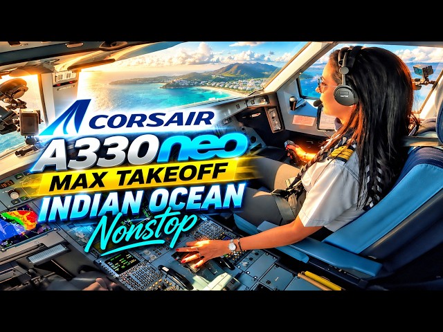 A330neo MAX TAKEOFF! 11 Hours to Indian Ocean