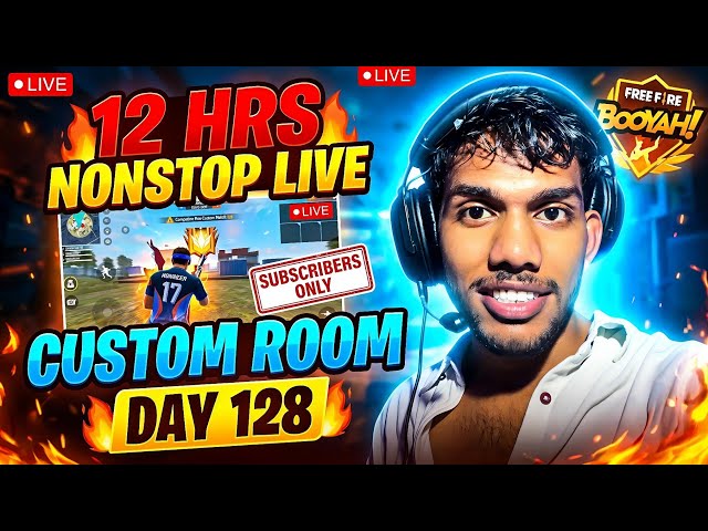 irl stream Playing FREEFIRE Custom in PC with subscribers Nonstop 12 hour daily. Day128