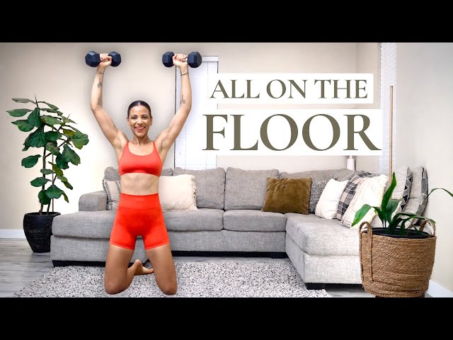 12 MIN FULL BODY FLOOR WORKOUT | Light Dumbbells, Low Impact