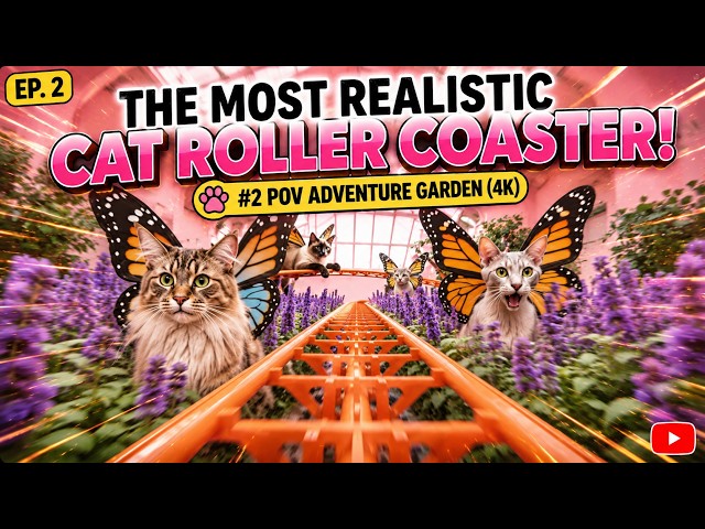 Cat Roller Coaster Adventure: The Pink Room (Ep. 2 / 4K) 🎢✨