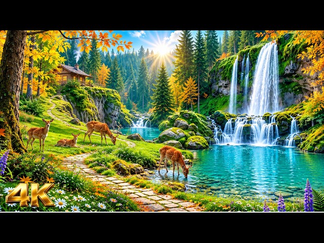 Peaceful Autumn Stream 🌿 Healing Piano Music & Nature Sounds to Calm Your Nervous System 🎹