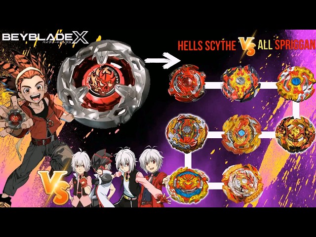 Beyblade X  Battle 【Hells Scythe VS ALL Spriggan】 ベイブレードX  ヘルズサイズ 베이블레이드 X 헬즈 사이드 VS 올 스프리건