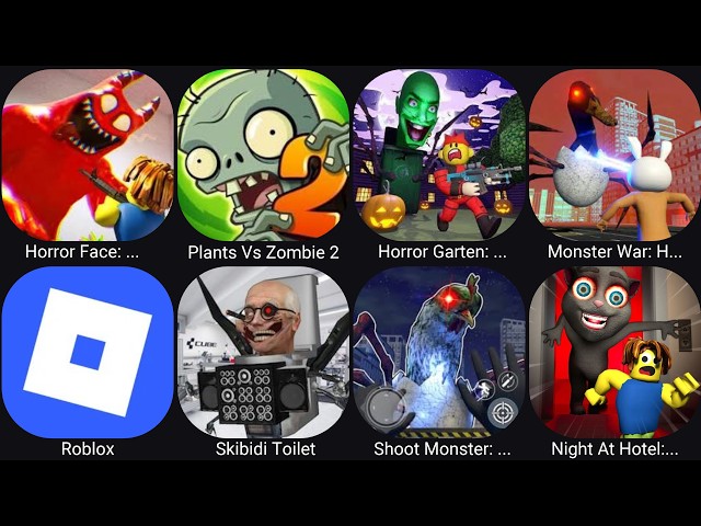 Roblox,Plants Vs Zombies 2,Escape The Squid Game Ship Obby,Barra's Granny House Escape,Rope Hero 3