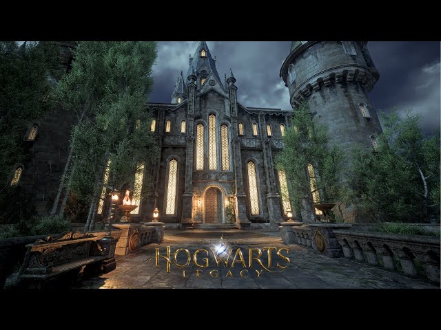 Hogwarts Castle First Person Walking Tour on a Stormy Night