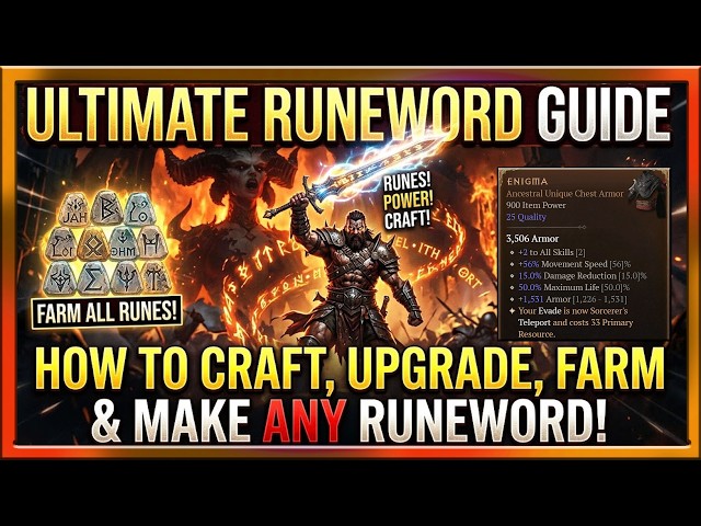 Diablo 4 Season 15 Ultimate RuneWord Guide: How to Craft, Upgrade, Rune Farm + Craft Any Rune Word