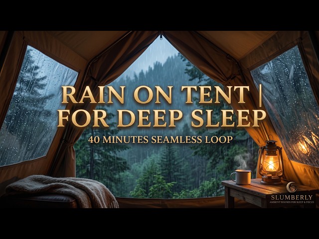 Rain Sounds on Tent for Sleep & Relaxation | 40 Minutes Seamless Loop