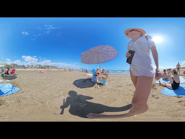 VR 360° Beach Walking | Las Arenas Beach | Virtual 3D Walking Tour | 18 09 2024 | 8K