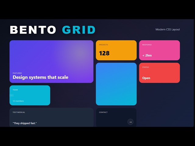 Bento Grid CSS | Responsive Layout Tutorial for Beginners