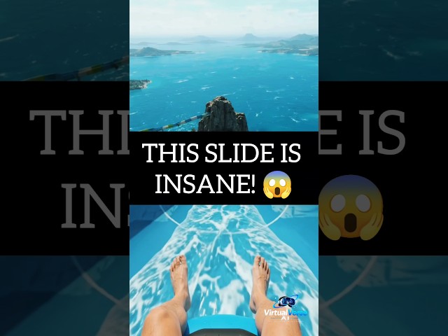 "This Extreme Water Slide Feels Like a Roller Coaster 😱 | VR Experience"#shorts