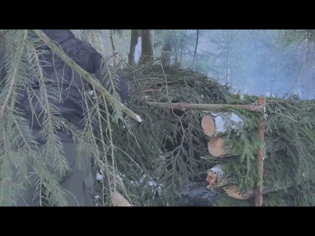 In a temperature of -20°C, can you build a shelter for sleeping before nightfall?