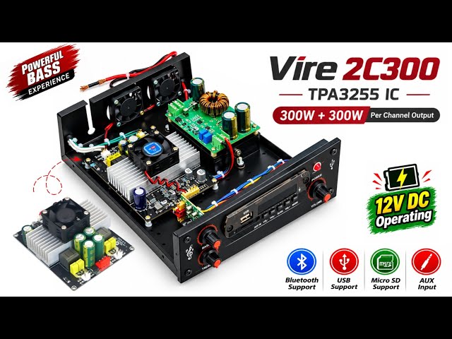 300W+300W TPA3255 Stereo Amplifier | 15" Speaker Support | You Like Electronic 