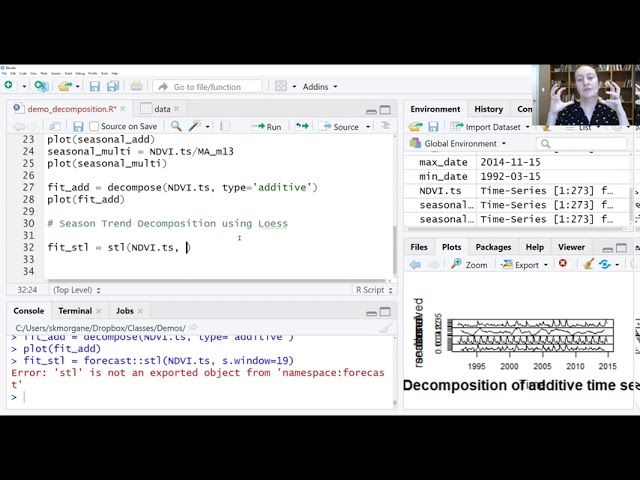 Using Season Trend Decomposition using Loess (stl) in R