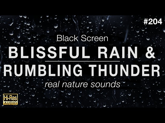 Blissful Soft Rain and Rumbling Thunder Sounds for Sleeping (BLACK SCREEN)
