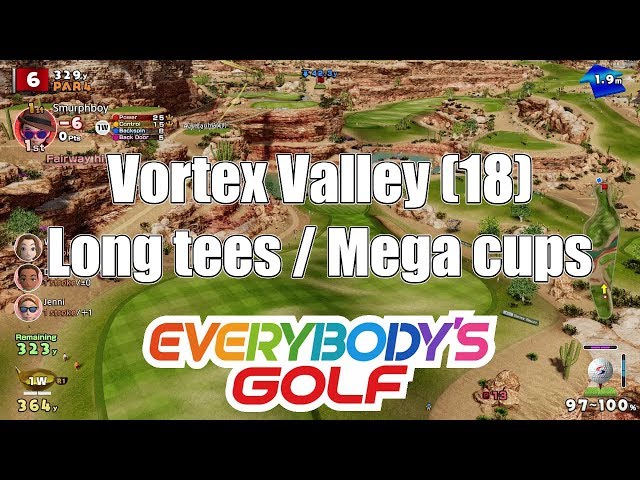 Everybody's Golf (2017) PS4 - Vortex Valley (18) Long tees, Mega cups