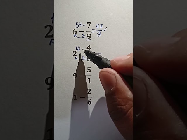 How to Subtract an Improper Fraction from a Whole Number | Easy Math #maths #mathematica #education