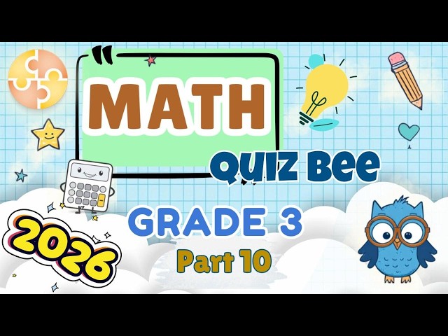 Grade 3 Math Quiz Bee | Can You Score 20/20? | Part 10