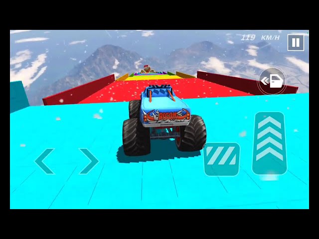 INSANE Monster Truck Stunts on a Rainbow Mega Ramp! 🚛🔥