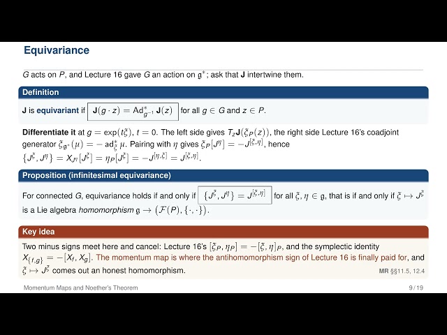 Geometric Physics I | Lecture 19: Momentum Maps and Noether's Theorem