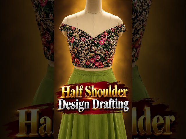 Perfect Half Shoulder Design Cutting ✂️ కొలతలతో సహా పూర్తి వివరాలు | VM Fashion Academy