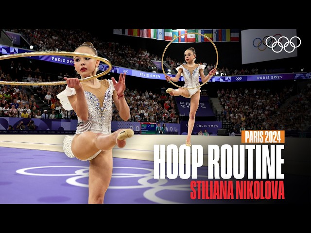 From “Hello” to “I Wonder”: Stiliana Nikolova’s Spectacular Hoop Routine 🇧🇬🤸‍♀️ | Paris 2024