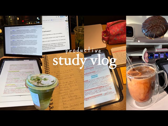 STUDY VLOG: cafe study! 🍵 cramming for exams, study with me, 5am mornings, productive day in my life