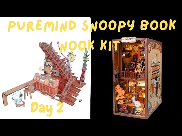 Day 2 - Puremind Snoopy Book Nook Kit Peanut 3D Wooden Puzzle Model