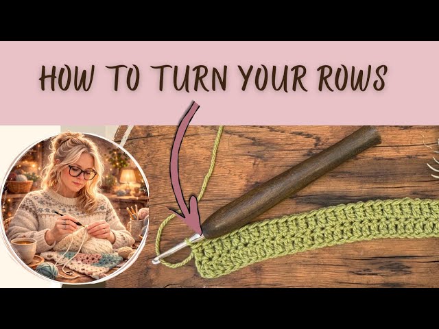 How to Turn Crochet Rows & Use the Turning Chain (UK Treble Beginner)