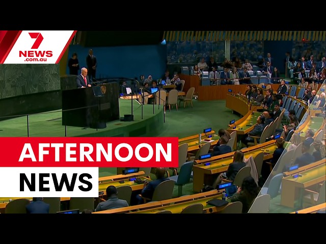 Netanyahu sparks UN walkout; digital defence overhaul; officer dies in crash | 7NEWS