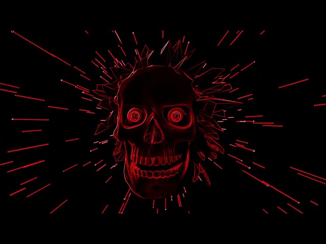 Crystal Dark Red Skull 4K VJ Loop Halloween Background Visual