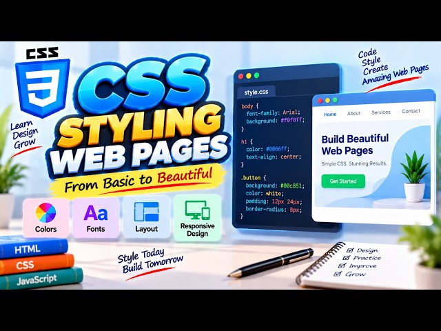 CSS Styling Web Pages आसान भाषा में | Colors, Fonts, Layout & Responsive Design