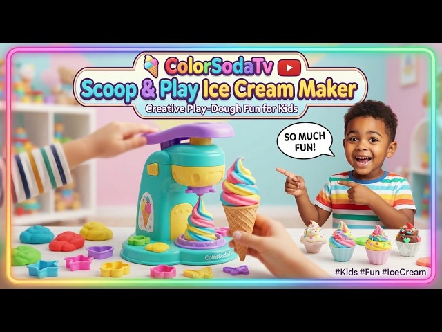 ColorSodaTv Scoop & Play Ice Cream Maker 🍦 | Creative Play-Dough Fun for Kids | Fun & Playtime #Kids