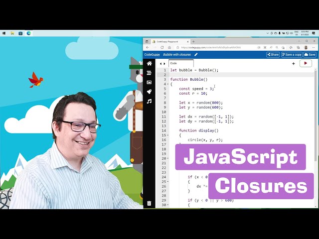 JavaScript tutorial 22/24: JavaScript Closures | Coding course for beginners