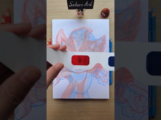 Sonic vs Shadow: Who Wins?⚡🔥 #art #drawing #3dglasses