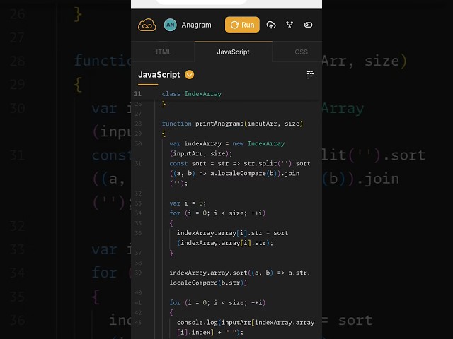 Anagram in JavaScript | DSA Interview Question 🔥 | Easy String Problem #javascript