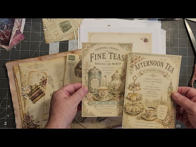 "What's on my Desk?"  Showing the 5 journals 'in progress' I'm working on + a Sneaky Peek!
