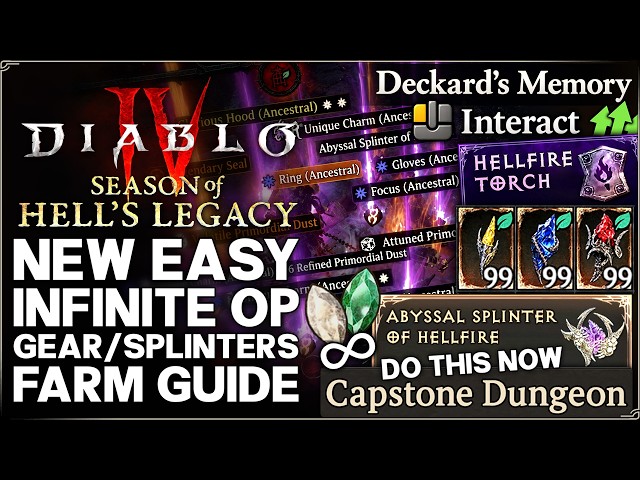 Diablo 4 - BIG Discovery - Easy Fast Unique Splinters, Mythic Charm, Max Rep, OP Unique & Gem Guide!