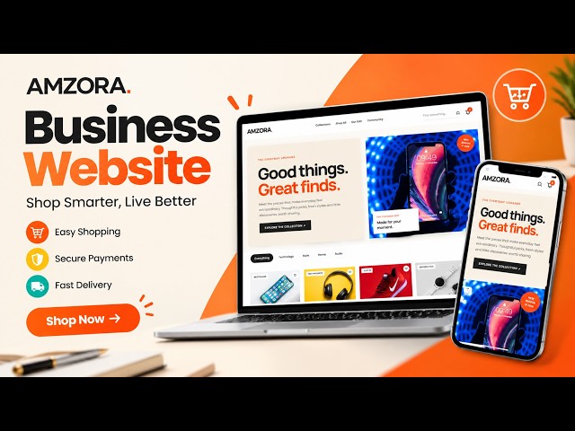 🔥Amazon Style Business Website Using HTML, CSS & JavaScript | E-Commerce Website Project | #business