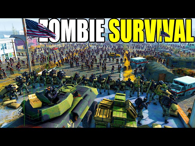 I built NEW US ARMY in ZOMBIE SURVIVAL Base Building Simulator VS  6,000 ZOMBIE ARMY!- Gates of Hell