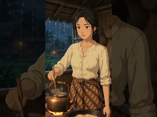 Rainstorm Shelter ASMR | Traditional Wood Stove Fire & Healing Soup 🌧️