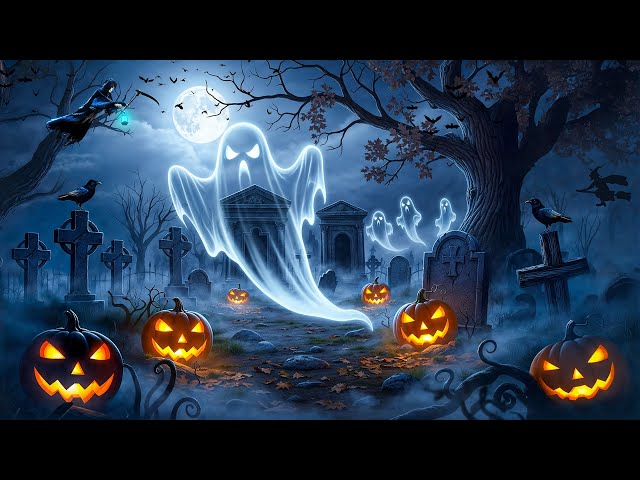 24/7 Relaxing Halloween Ambience 🎃👻 Haunted Graveyard Halloween 🪦🦇 Spooky Sounds, Halloween Ambience