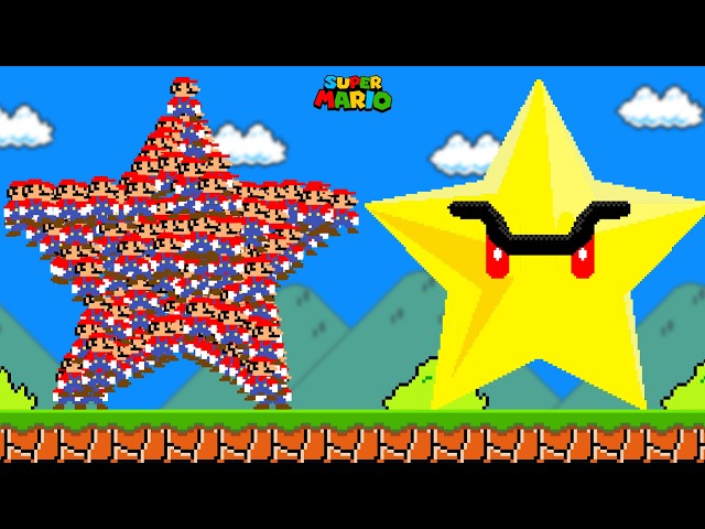 Super Mario Bros., but 9999 Marios Appear at Once in Total Madness!