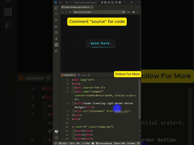 Build a Moving Snake Border Button