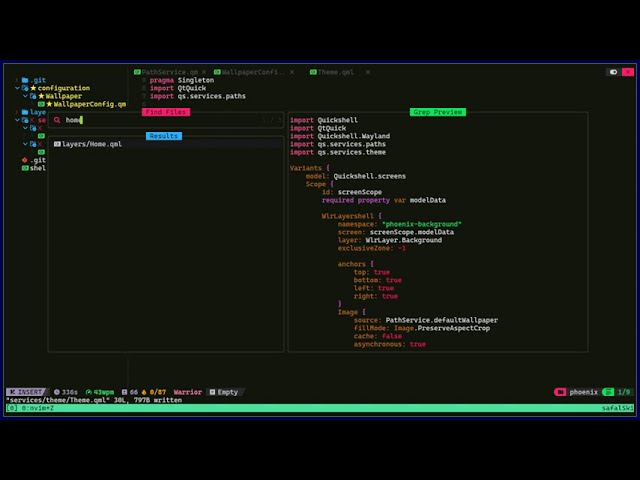 Quickshell, dynamic wallpaper/theme creation via ipc call.