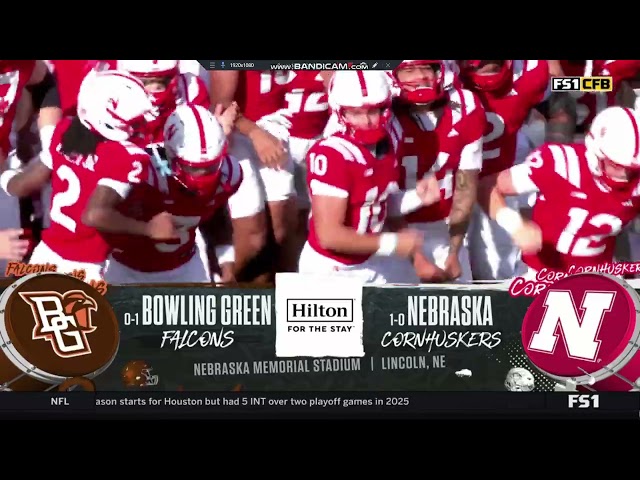 NCAA Football on FS1 intro Bowling Green @ Nebraska
