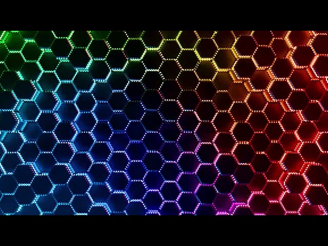 Glowing Background Asset Loop Retro Rainbow Hexagon Live Wallpaper | No Sound
