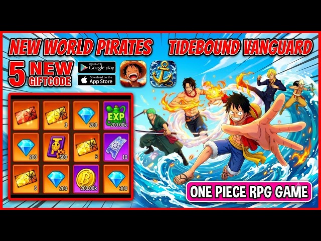 New World Pirates/Tidebound Vanguard Gameplay & All 5 Giftcodes | One Piece RPG Android iOS