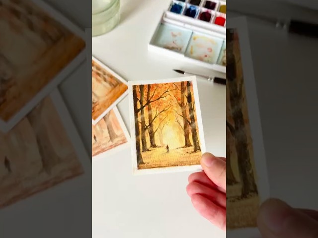 My favorite time of year is coming 🍁#watercolor #tutorial #autumncolors #relaxingart #arttherapy